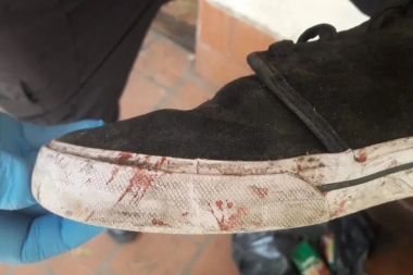 Los peritos confirmaron que había sangre en la zapatilla derecha de Thomsen