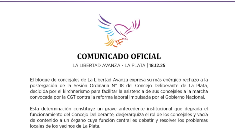 La Libertad Avanza apuntó contra la postergación de la sesiónen La Plata