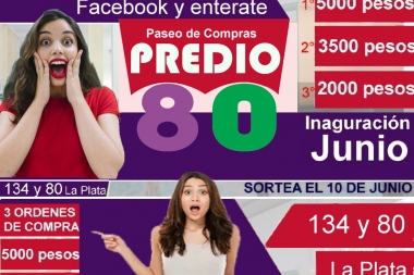 Junio Próxima Inauguración del paseo de compras "Predio 80"