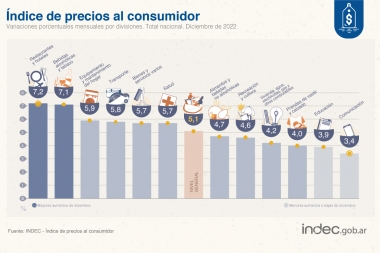 Estos fueron los rubros que impulsaron el 5,1% de inflación en diciembre